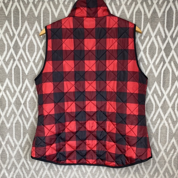 Aspen Vest Red Buffalo Check W/ Gold Tone Hardware Double Pockets Size: Large - Picture 3 of 4